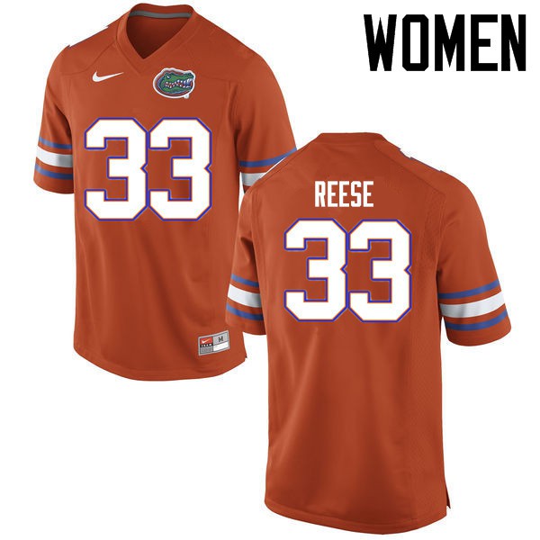 Florida Gators Women #33 David Reese College Football Jersey Orange
